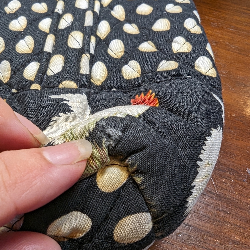 Vera Bradley Chicken Tote/Purse. Black and orange with white eggs.